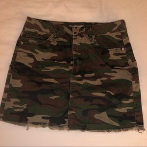 forever 21 camo jean skirt